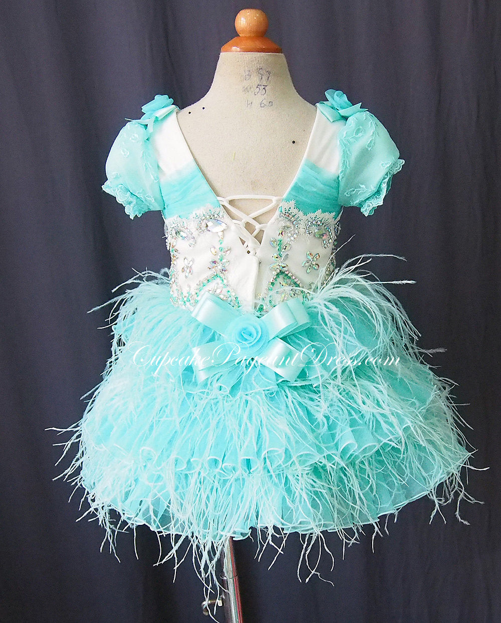 Custom Made Feather Little Girls/Newborn/Kids Pageant Dress - CupcakePageantDress