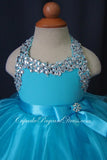 Halter Glass Beaded Bodice Infant/toddler/baby/children/kids glitz Girl's Pageant Dress - CupcakePageantDress