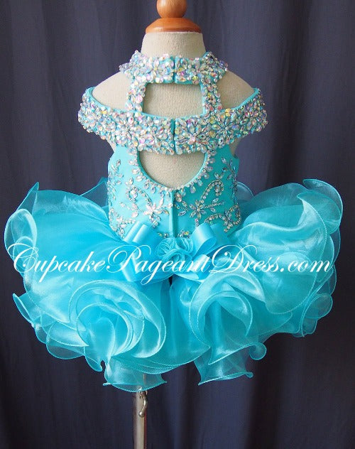 Off the Shoulder Beaded Bodice Little Girls/Children/Baby Pageant Dress - CupcakePageantDress