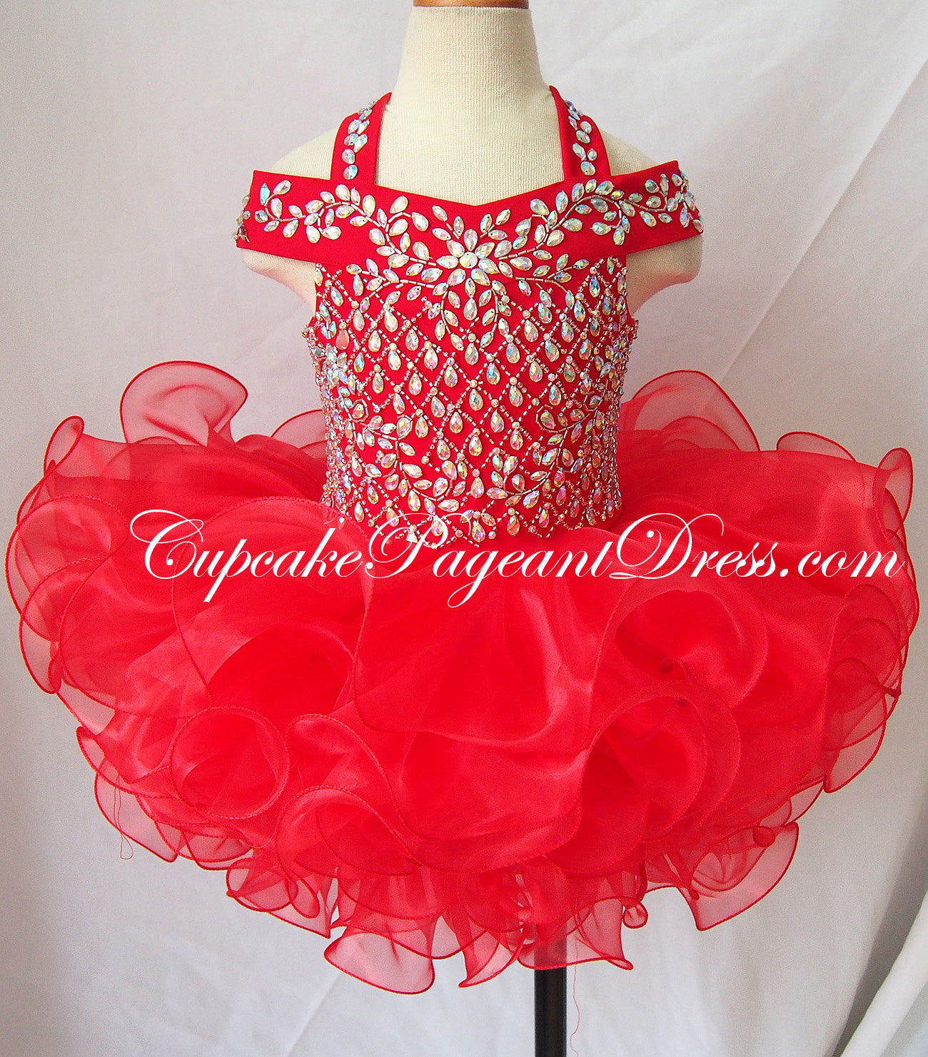 Glitz AB Beaded Bodice Infant/toddler/baby/children/kids Girl's Pageant Dress - CupcakePageantDress