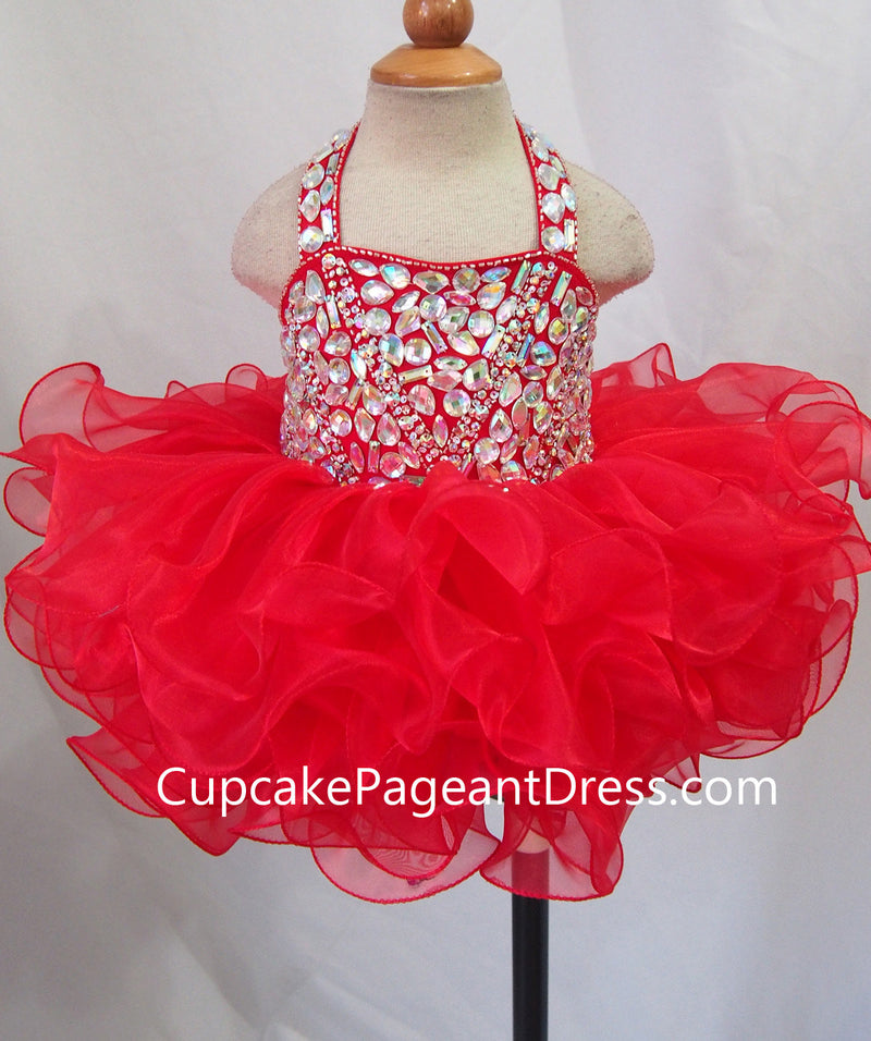 Newborn/Infant/toddler/baby/children/kids glitz Girl's Baby Doll Pageant Dress - CupcakePageantDress