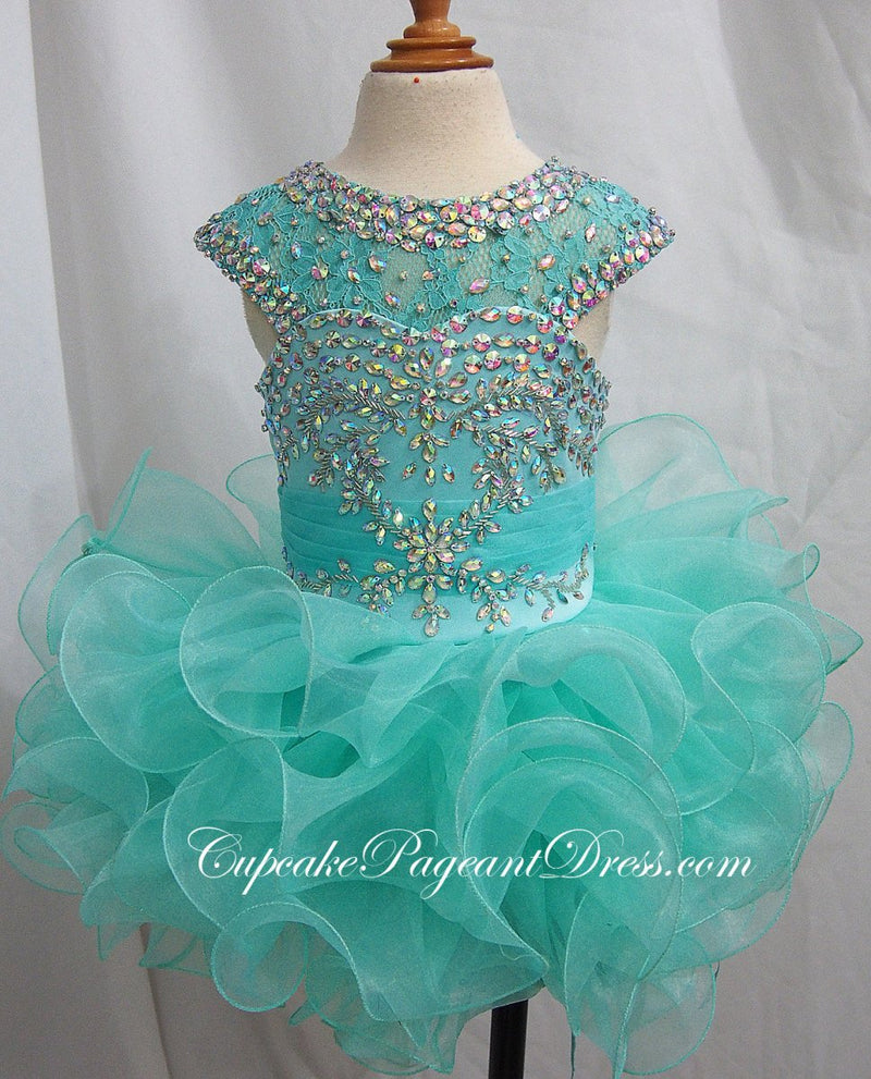 Mint Beaded Bodice Little Girl/Baby/Infant/Child Cupcake Pageant Dress - CupcakePageantDress