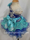 One Shoulder Glitz Stone Lace Little Girls' Cupcake Pageant Dress - CupcakePageantDress