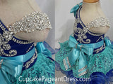 One Shoulder Glitz Stone Lace Little Girls' Cupcake Pageant Dress - CupcakePageantDress