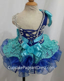 One Shoulder Glitz Stone Lace Little Girls' Cupcake Pageant Dress - CupcakePageantDress