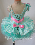 Glitz Crystal Beaded Bodice Lace Little Girls Pageant Dress - CupcakePageantDress