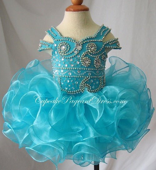 Glitz Beaded Bodice Little Girls/Infant/Toddler/Kids Cupcake Pageant Dress - CupcakePageantDress