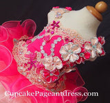 Glitz Beaded and Lace Bodice Baby Miss Pageant Dress Custom - CupcakePageantDress