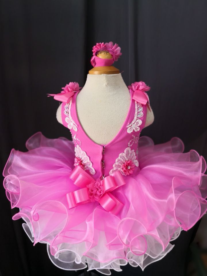 Toddler/Baby Girl/Infant/Little Princess Natural Pageant Dress With Hair Bow - CupcakePageantDress