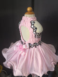 Halter Lace Bodice Little Girl/Kids/Baby Miss Baby Doll Pageant Dress - CupcakePageantDress