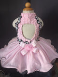 Halter Lace Bodice Little Girl/Kids/Baby Miss Baby Doll Pageant Dress - CupcakePageantDress