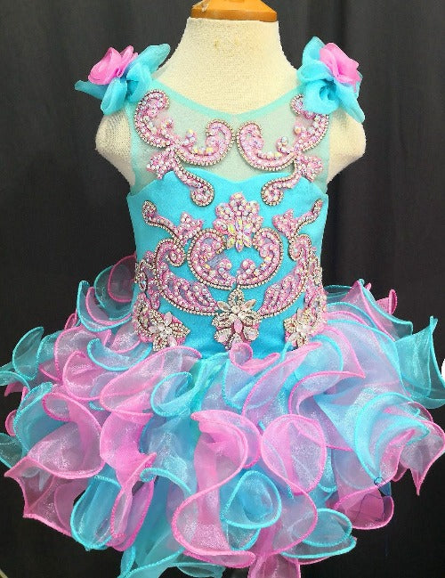 Glitz Lace Beaded Little Princess/Toddler/Infant Girl Cupcake Pageant Dress - CupcakePageantDress