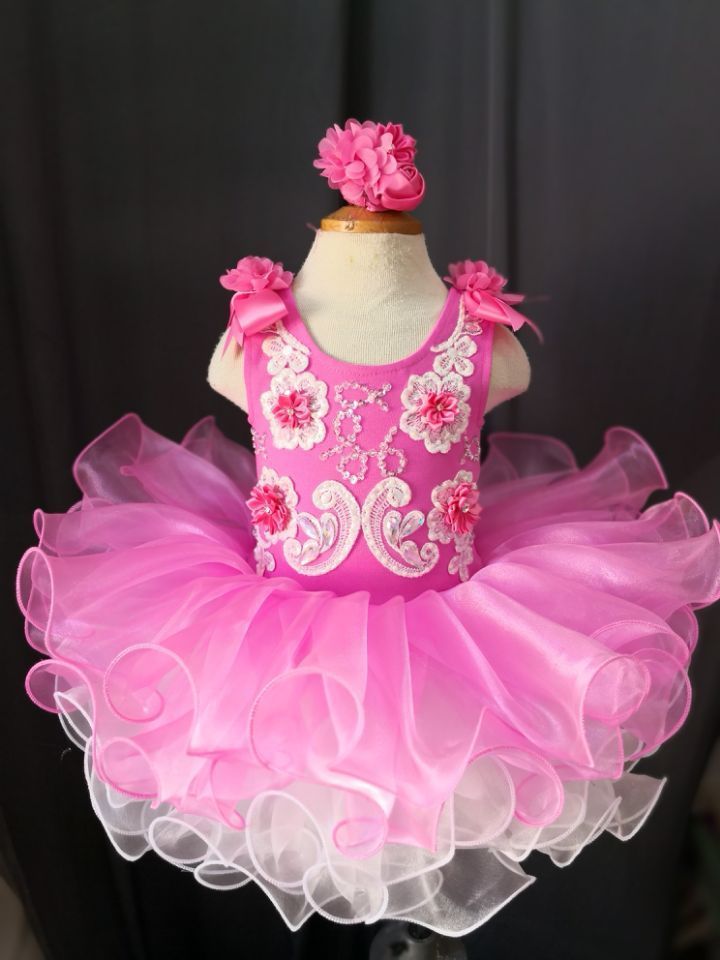 Toddler/Baby Girl/Infant/Little Princess Natural Pageant Dress With Hair Bow - CupcakePageantDress
