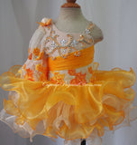 One Shoulder Beaded Lace Little Girls/Infant/Newborn/ Pageant Dress - CupcakePageantDress